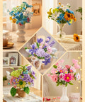 500 Pieces Pastel Pipe Cleaners Flower Kit For Flower Making Pink White Green Yellow 6 Color Chenille Stems arranged in vases