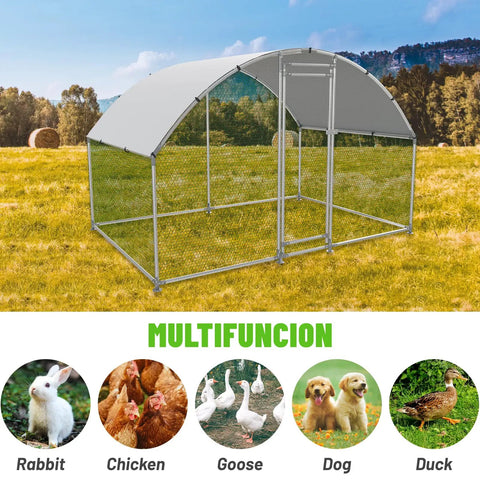 Sturdy Large Walk In Metal Chicken Coop With Water Resistant Roof And Anti UV Cover Outdoor Poultry Run Pen for small animals