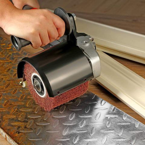 Heavy Duty Pro Grade Burnishing Polishing Machine Kit 1200W 110V Polisher Sander in use on metal surface