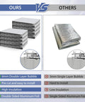 Comparison of Heavy Duty Reflective Bubble Insulation Sheet For Garage Door Thermal Barrier with 6mm double layer versus 3mm single layer.