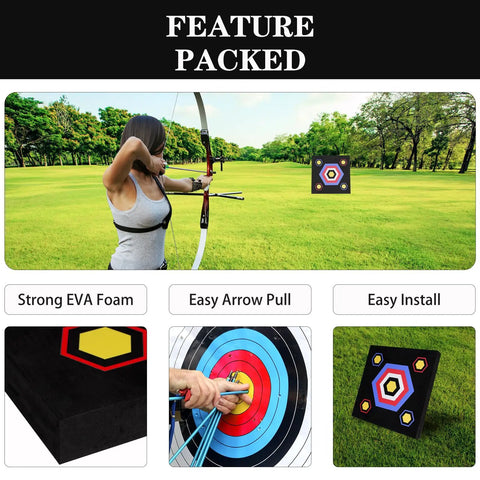 20 Inch Archery Target High Density EVA Foam For Recurve And Compound Bows Backyard Practice Sesh with woman shooting arrow