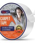Heavy Duty Tough Double Sided Carpet Tape Fiberglass Reinforced Residue Free Rug Tape For Hardwood Floors And Tile Hand Tearable Anti Slip Safety