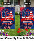All American 250th Anniversary USA Garden Flag for Outdoor Celebration, Double Sided 3 Ply Patriotic Flag 1776 2026, UV Protected