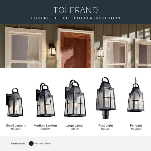 Tolerand 12 Inch Outdoor Wall Light In Textured Black With Clear Seeded Glass 1 Light Exterior Sconce For Porch And Patio Dope Curb Appeal