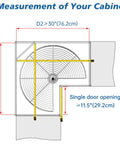 Dimensions of 28 Inch Corner Cabinet Lazy Susan Turntable with 270 Degree Rotation, Adjustable Height Chrome Replacement Shelves