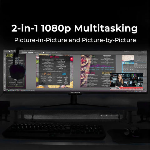 Curved 49 Inch Ultrawide Gaming Monitor For Game Night Vibes With 32 By 9 3840x1080 Resolution 144Hz Refresh 3ms HDR400 Adaptive Sync USB C 65W HDMI DisplayPort PBP PIP KVM 1800R Curvature American Seller