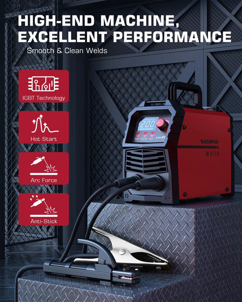 Dual Arc And Lift TIG Welder With Synergic Control, 200A MMA Inverter Welder, 110V And 220V Portable Machine with LED