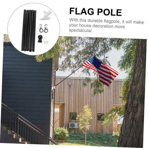 Weather Resistant Outdoor Flag Pole Kit With Bracket For Gardens Porches And Backyards Rotating Flagpole Holder For Most Flags Durable Construction For Windy Days Easy Mount And Stable All Weather Flag Pole System