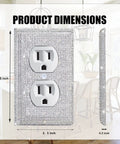 Product dimensions of 4 Pack Shiny Silver Rhinestone Outlet Covers 1 Gang Wall Plate Toggle Light Switch Covers Decorative Durable