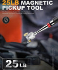 Two Pack Pickup Tool Set With 25 Lb Telescoping Magnet Grabber Pocket Clip shown lifting metal items.