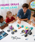 Children and teacher building robots with 24-In-1 STEM Circuit Robot Kit For Kids Ages 8 To 12 in classroom setting.