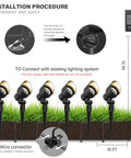 Installation of Low Voltage Landscape Lighting 20W Outdoor Spotlight Floodlight For Driveways And Gardens with wiring diagram.