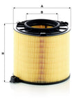 Cylindrical engine air filter with flame-retardant, water-resistant media for select Audi A4 A5 Q5 SQ5 S5 S6 S7 RS5 Quattro Allroad Sportback