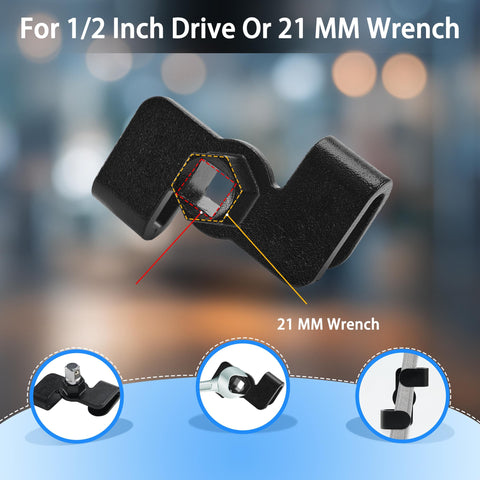 Offset Extension Wrench for Deep Reach Mechanics Set With Durable Chain Drive and High Hardness Steel Go To Workhorse Universal Compatibility Includes Three Color Wrench Extenders and Four Size Adapters For Maximum Torque 53 ft and 0 Degree Swing