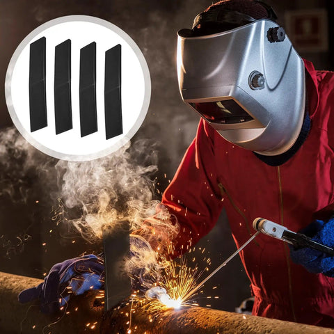 Pro Grade 4 Piece 8.75 Inch Welding Wedge Set For Pipe Fitting And Metalworking with welder using tools in action.
