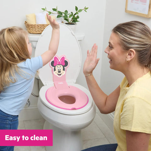 Minnie Mouse Flip And Sit Potty Training Seat Hella Easy Tool Free Mount Securely Attaches To Standard Toilet Space Saving Compact Design Kid Approved Comfort For Toddlers