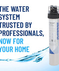 EF 3000 Quick Change Filter Cartridge For Full Flow Drinking Water System next to text "The water system trusted by professionals"