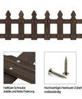 Solid Fir Wood Garden Picket Fence Edging Kit With Five Panels For Yard Border And Plant Beds Approximately 178 By 22 Inches Durable Outdoor Fence System That Is Flexible And Simple To Install