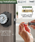 Three Pack Crystal Door Knobs With Lock Glass Privacy Knobs Matte Black Vintage Diamond Glass Door Knob Set installation