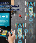 Rad Gesture Sensing Remote Control Stunt Car for All Terrains with remote, 360 spins demonstration on asphalt surface.
