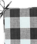 Close-up of Comfy Porch Rocking Chair Cushions Set For Indoor And Outdoor Use With Secure Ties Easy To Clean 20 By 17 By 2 Inches Jurby Black White Assembled In The USA