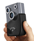 Screen View Golf Laser Rangefinder With Large Color Display And Slope Mode in a hand, showcasing compact design