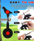 Installation steps for Three Piece BB Gun Target Set with Rotating Metal Animal Silhouettes, including rooster target.