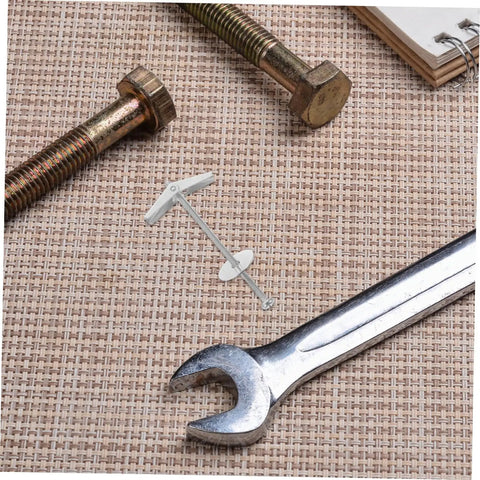 Heavy Duty Toggle Bolts And Wing Nuts Kit 15 Piece Metal Hollow Wall Anchors on woven surface with tools