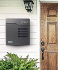 Large Capacity Outdoor Wall Mount Mailbox With Key Lock And Newspaper Compartment beside wood door