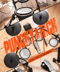 B Core 530 Electric Drum Set With Dual Zone Quiet Mesh Pads 10 Inch Cymbals shown in modern setup on wooden floor