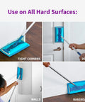Reusable Microfiber Sweeper Pads That Fit Swiffer Mops Like A Charm Machine Washable Over One Hundred Times Kick Ass Dust And Hair Trap Saves Real Big Bucks Nifty Five Count Pack in action on tight corners, doors, walls, and baseboards.