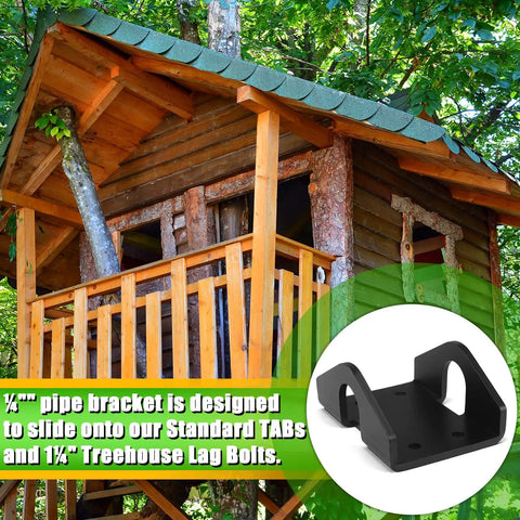 Five Pack Treehouse Brackets For 1.25 Inch Diameter Lag Tabs Heavy Duty Steel Construction For Outdoor Decks, Platforms, And Elevated Terraces With Strong Load Bearing, Weather Resistant And Easy Install on treehouse deck