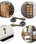 Antique Bronze Tear Drop Cabinet Pulls Set of 6 with Screws, shown installed on drawers, dressers, wardrobes, vintage hardware
