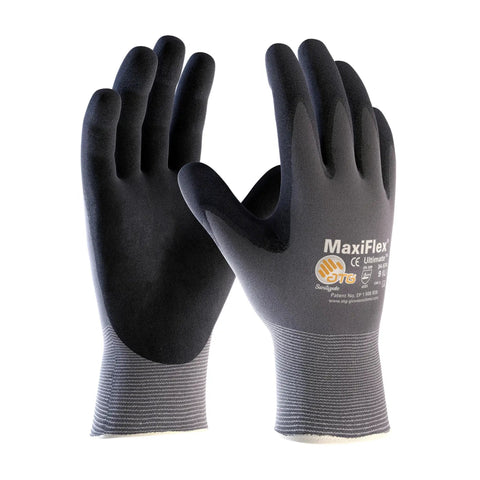 Grippy Foam Nitrile Palm Coated Work Gloves With Knit Wrist For Dirt And Debris Protection, Great Oil Grip, Large Size.