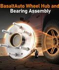 Front Wheel Hub Bearing Assembly 2Pcs 6 Lug With ABS 515097 For 2007 To 2014 Cadillac Escalade Chevy Silverado 1500 Avalanche Suburban Tahoe Yukon Sierra 1500 2WD OEM Replacement shown next to vehicle wheel