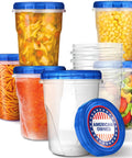 32 Ounce Plastic Containers With Twist Top Lids Six Pack Quart Freezer Storage Great For Leftovers Airtight Reusable Soup Containers Microwave Safe And Dishwasher Safe