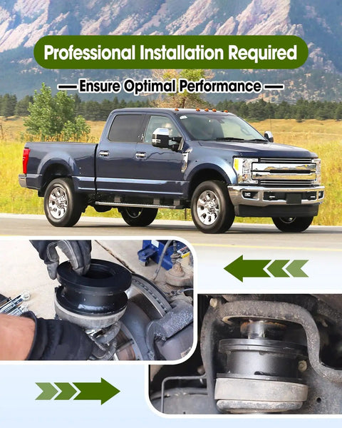 Ford F250 F350 Super Duty 4WD 2005-2023 2.5 Inch Front Leveling Kit With Steel Coil Spring Lift Spacers And Shock Mount Extenders
