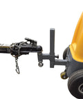 Heavy Duty Yellow Black Steel Electric Tugger With 2000 Lb Pull Capacity For Tough Jobs close-up of hitch and tow chain
