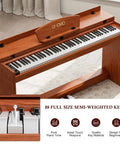 88 Key Digital Piano Keyboard Full Size Electric Piano With Stand Headphone Jack Three Pedals LCD Display 80 Demo Songs