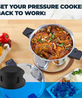 Cooked chicken in pressure cooker with Overpressure Plug Replacement Part For Mirro Mirro-Matic Pressure Cookers And Canners