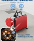 Heavy Duty 500 Watt Electric Drain Auger And Commercial Sewer Snake With 66 Foot Coiled Cable And Six Multi Blade Tips To Dodge Contractor Calls And Bust Stubborn Pipe Clogs Clean Daily showcasing 500W copper wire motor.