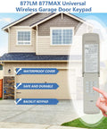 877MAX Garage Door Keypad For Openers Since 1993 315 MHz And 390 MHz No Remote Needed Easy Entry before garage
