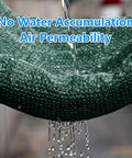 90 Percent Blackish Green Shade Cloth 6.5x10 Ft Beefy HDPE Shade Net With Reinforced Grommets showing water permeability