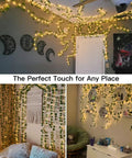 Room decor with Ivy Vines Curtain Lights With 200 LEDs For Bedroom Dorm Wall Indoor Outdoor 6.5ft By 6.5ft With Remote