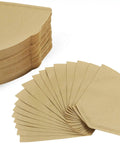Natural Unbleached Cone Coffee Filters 300 Count For 12 Cup Coffeemakers, sturdy paper filters displayed in a stack and fan shape.