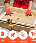 Person using Pro Grade Crosscut Sled Kit For Table Saw With 2 Aluminum T Track Rails And 2 UHMW Miter Bars for precise cuts