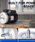 Rock Solid Two Horsepower Farm Duty Electric Motor 1725 Rpm Ac Pump Motor with keyed shaft for pulleys and couplers.