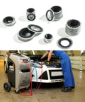 AC O Ring Kit 60Pcs Seal Kit For Automotive Air Conditioning Silver Rubber O Rings with mechanic using kit on car