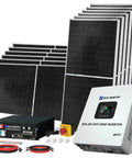 Off Grid Solar System Kit With 12x195W N Type Bifacial Mono Panels 2340W Total 5kW 120/240V Inverter And 51.2V 100Ah LiFePO4 Battery Storage Rack