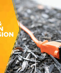 Bright Orange 50ft Outdoor Extension Cord 16/2 Two-Prong With SJTW Jacket for Landscaping or Light-Duty Power on mulch